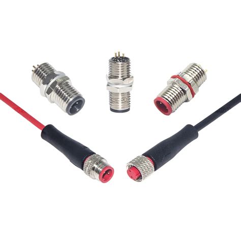 M8 Metal Connector Round Connector M8 4 Poles With Cable M8 Waterproof Connector 4 Pin With