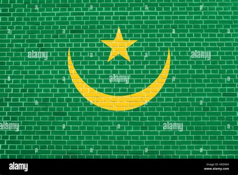 Flag Of Mauritania Brick Wall Texture Background Stock Photo Alamy