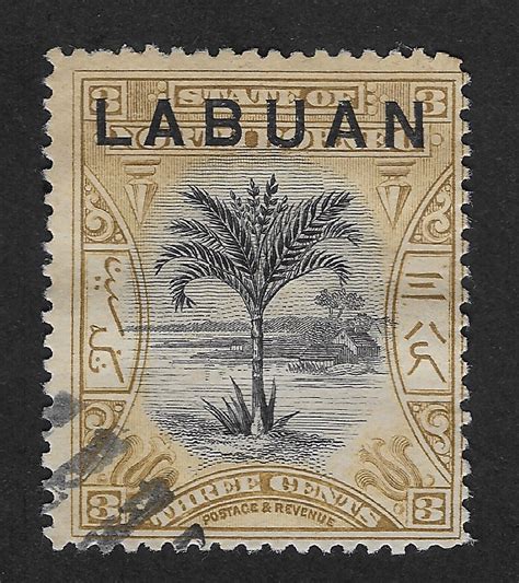 Labuan 1897 North Borneo Stamp Overprinted Labuan 3 Cents Fine Used