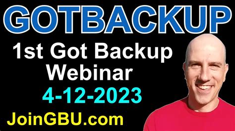 St Got Backup Webinar Youtube