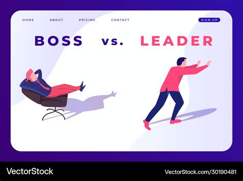 Difference Between Boss And Leader Royalty Free Vector Image