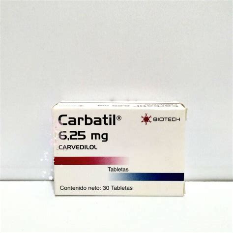 MEDICINA CARBATIL 6 25 MG X 30 TAB BIOTECH Sihay