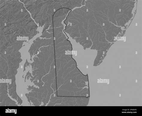 Delaware State Of United States Of America Bilevel Elevation Map With