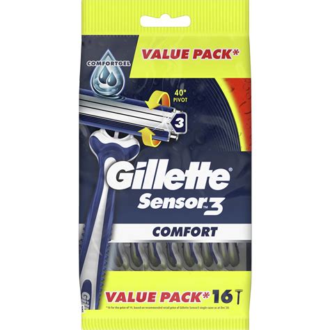 Gillette Sensor 3 Comfort Razo Blades 16 Pack Woolworths