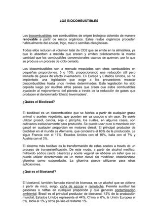 Los Biocombustibles Pdf