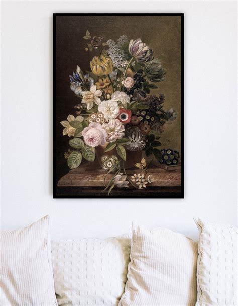 Fine Art Print of Vintage Oil Painting of a Flower Bouquet - Etsy