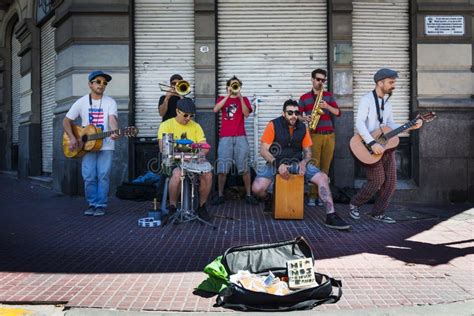 Street Musicians Playing In A Street In The City Of Buenos Aires In