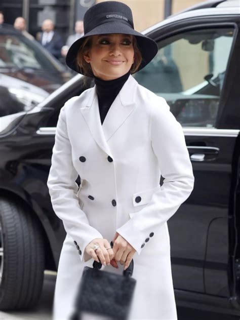 Unstoppable London Photocall Jennifer Lopez Coat | Ecru JLO DB Wool Coat