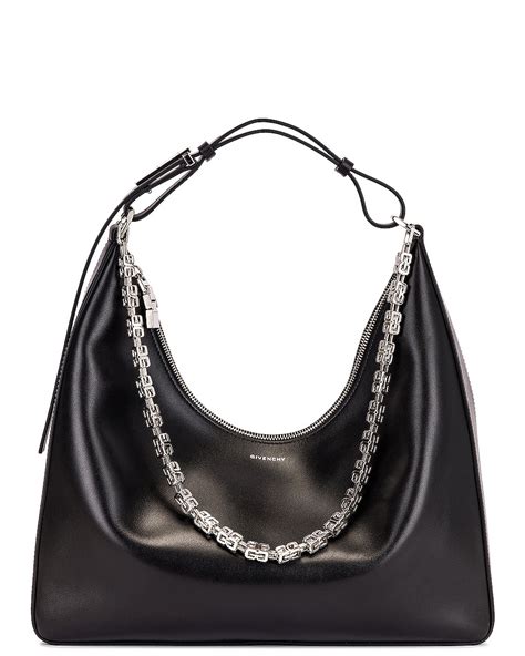 Givenchy Medium Moon Cut Out Hobo Bag In Black FWRD