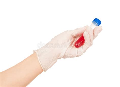 Hand Holding Blood In Test Tube Stock Image Image Of Finger