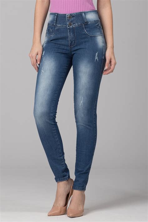 Cal A Jeans Skinny Levanta Bumbum Oxiblue Jeans