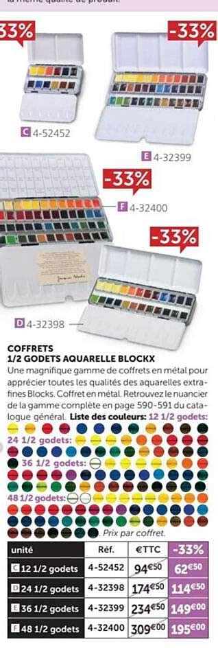 Promo Coffrets Godets Aquarelle Blockx Chez Le G Ant Des Beaux Arts