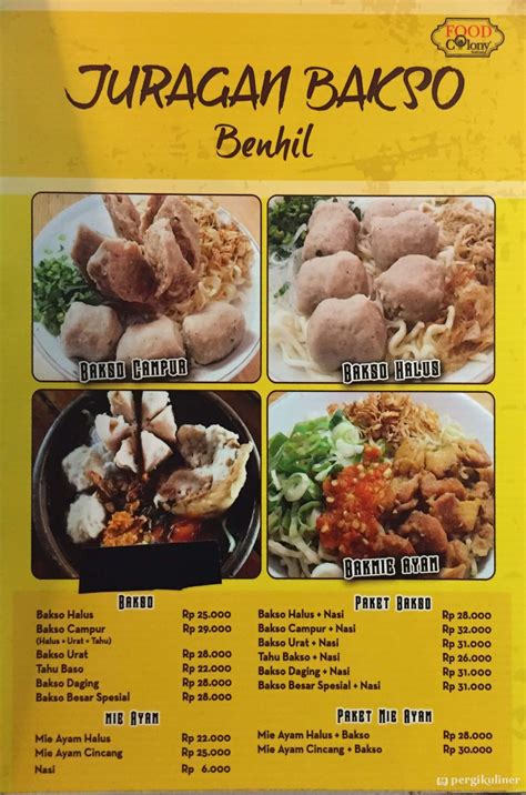 Selalu Diperbarui Menu Juragan Bakso Benhil Senen