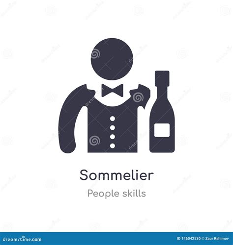 Icono Del Esquema Del Sommelier L Nea Aislada Ejemplo Del Vector De La