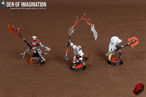 Red-White Necrons Army ~ DEN OF IMAGINATION Miniature Painting Service