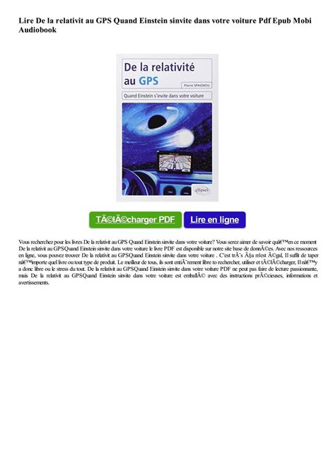 Pdf De La Relativit Au Gps Quand Einstein Sinvite Dans Votre Voiture