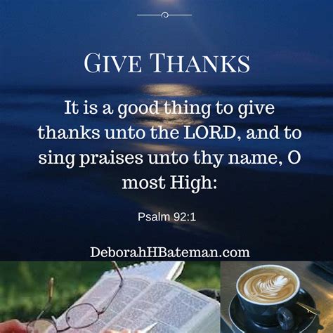 Deborah H Bateman - Author | Give Thanks Psalm 92_1