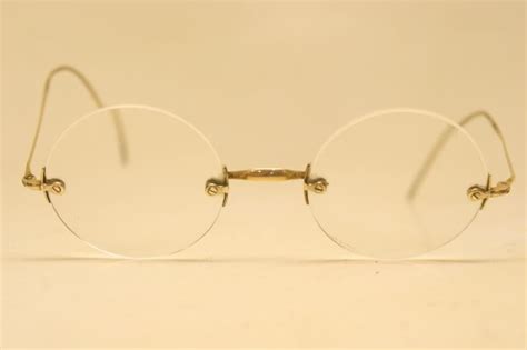 Antique Eyeglasses Saddle Bridge Rimless Glasses Fram Gem