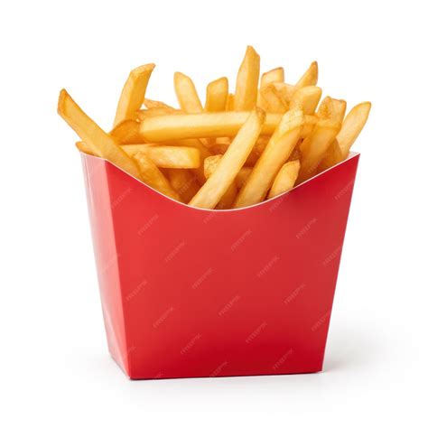 Premium Photo Fries Inside A Red Bag Isolated