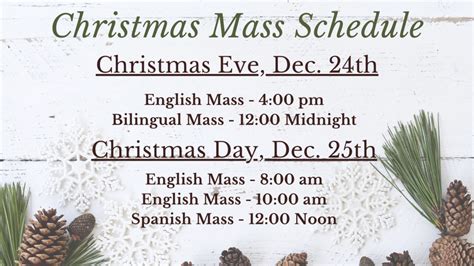 Christmas Mass Schedule Little Flower Catholic Church