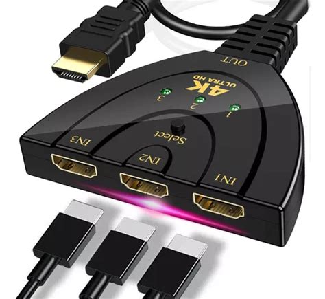 4k 2k Divisor Hdmi Splitter Amplificador 3 Entrada 1 Salida Meses Sin