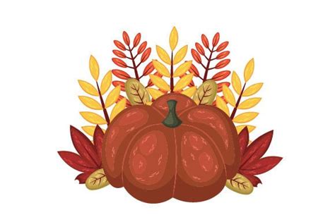 Pumpkin With Autumn Leaves Svg Cut File By Creative Fabrica Crafts