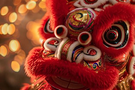 Premium AI Image Spring Festival Lion Dance Festival Celebration