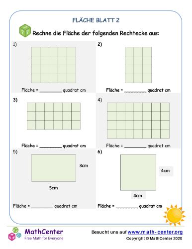 Vierte Klasse Arbeitsbl Tter Fl Che Und Umfang Math Center