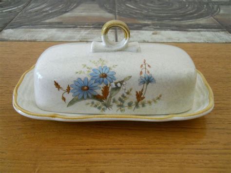 Mikasa Blue Daisies Butter Dish Eb 804 Set Made In Japan Dishes