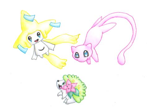 Jirachi Mew And Shaymin By Nayaru On Deviantart