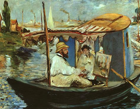 Monet In His Studio Boat Edouard Manet Encyclopedia