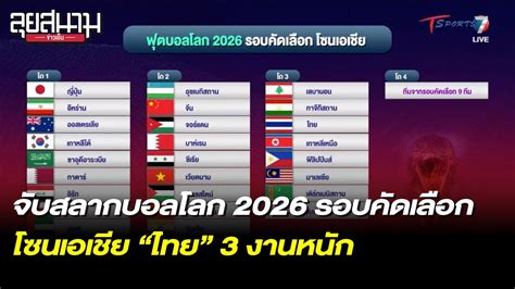 จบสลากบอลโลก 2026 รอบคดเลอกโซนเอเชย ไทย โถ 3 งานหนก ลยสนามขาว