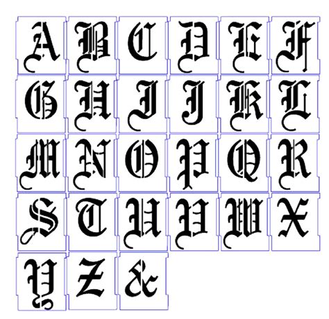 Old English Fonts Alphabet