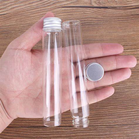 Pcs Ml Transparent Glass Bottles With Aluminium Lids Mm Mini