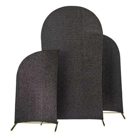 Shimmer Spandex Arch Covers For Chiara Frame Backdrop 3pc Set Black