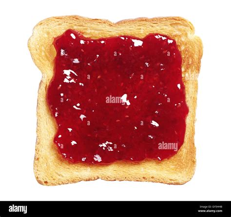 Pan tostado con mermelada aislado sobre fondo blanco Fotografía de stock - Alamy