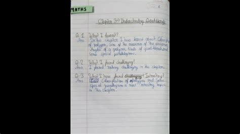 NCERT CLASS 8 LEARNER DIARY FOR MATHS CHAPTER 3 YouTube