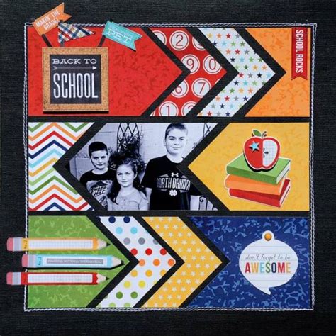 10 Single Photo Back To School Scrapbook Pages Scrap Booking