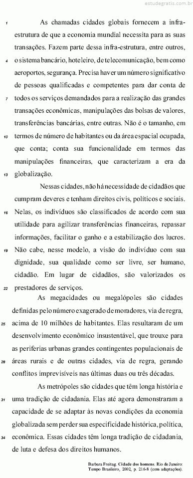 Acerca De Aspectos Gramaticais Do Texto Cidade Dos Homens