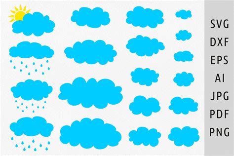 Cloud Svg Rain Clouds Svg Cloud Shape Graphic By Julias Digital