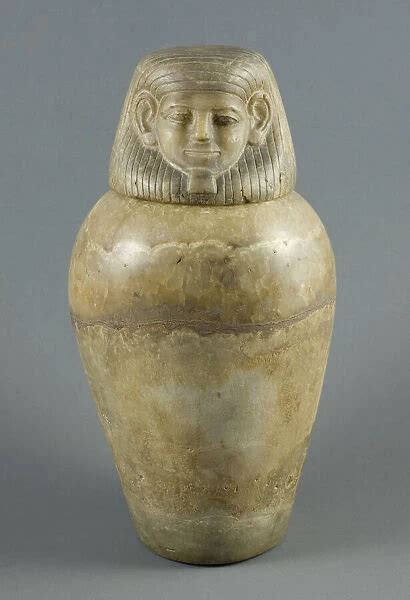 Canopic Jar With Human Head Lid Egypt Middle Kingdom