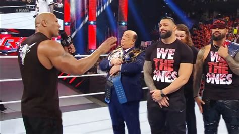 The Rock Confronts Roman Reigns Bloodline In WWE Today Raw 2023