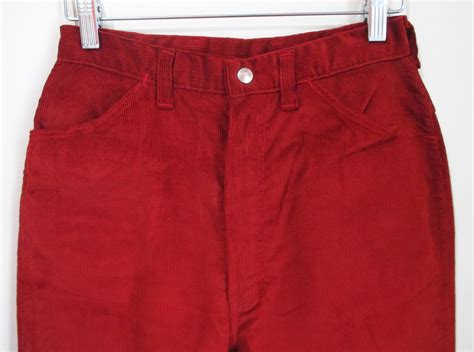 Vintage 1960s Deadstock Corduroy Pants Rust Red 1960s 70s Corduroys