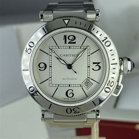 Cartier Pasha Seatimer W31080m7 Silver Dial Automatic 40mm With Box And