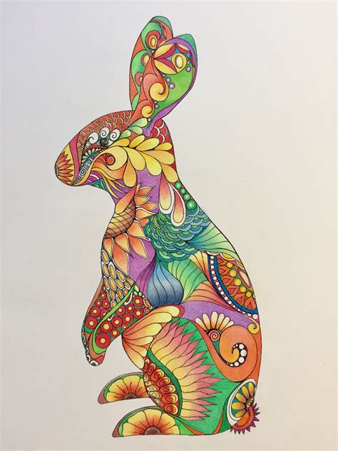 Zentangle Rabbit Zentangle Bunny Colored Bunny Colored Rabbit Bunny Art ...