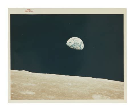 Apollo 8 Earthrise Vintage Nasa Red Number Photograph Space