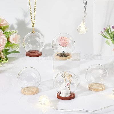 Wholesale NBEADS 6 Pcs Mini Glass Dome Pandahall