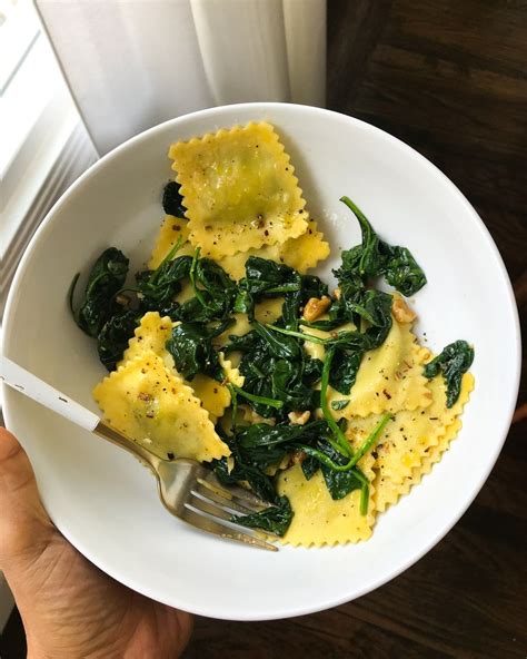 Ravioli With Sautéed Spinach And Walnuts Trader Joes Dinner Trader Joes Food Trader Joes