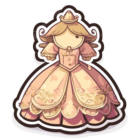 Princesa Em Adesivo De Vestido Rosa Vetor Png Design De Adesivo Com