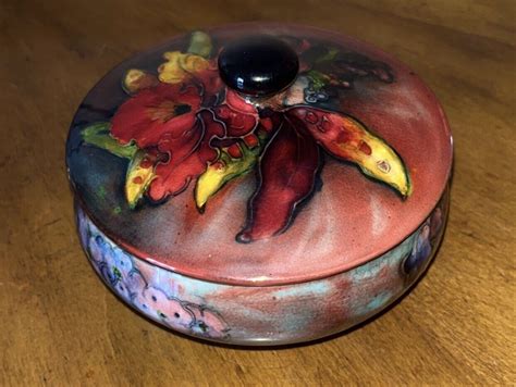 Vintage Moorcroft Covered Jewelry Trinket Box Bowl Ebay